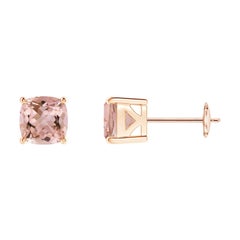 Orecchini Angara con cuscino incastonato di morganite da 1,5 carati in oro 14 carati