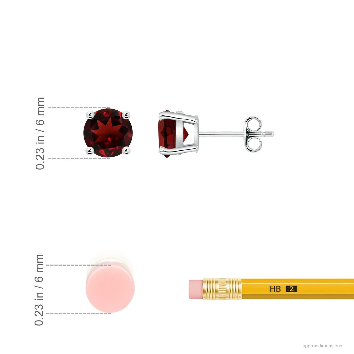 Angara Natural Basket-Set Round 2 ct Garnet Studs in 14K Solid Gold for Women In condizioni Nuovo in vendita a Los Angeles, CA