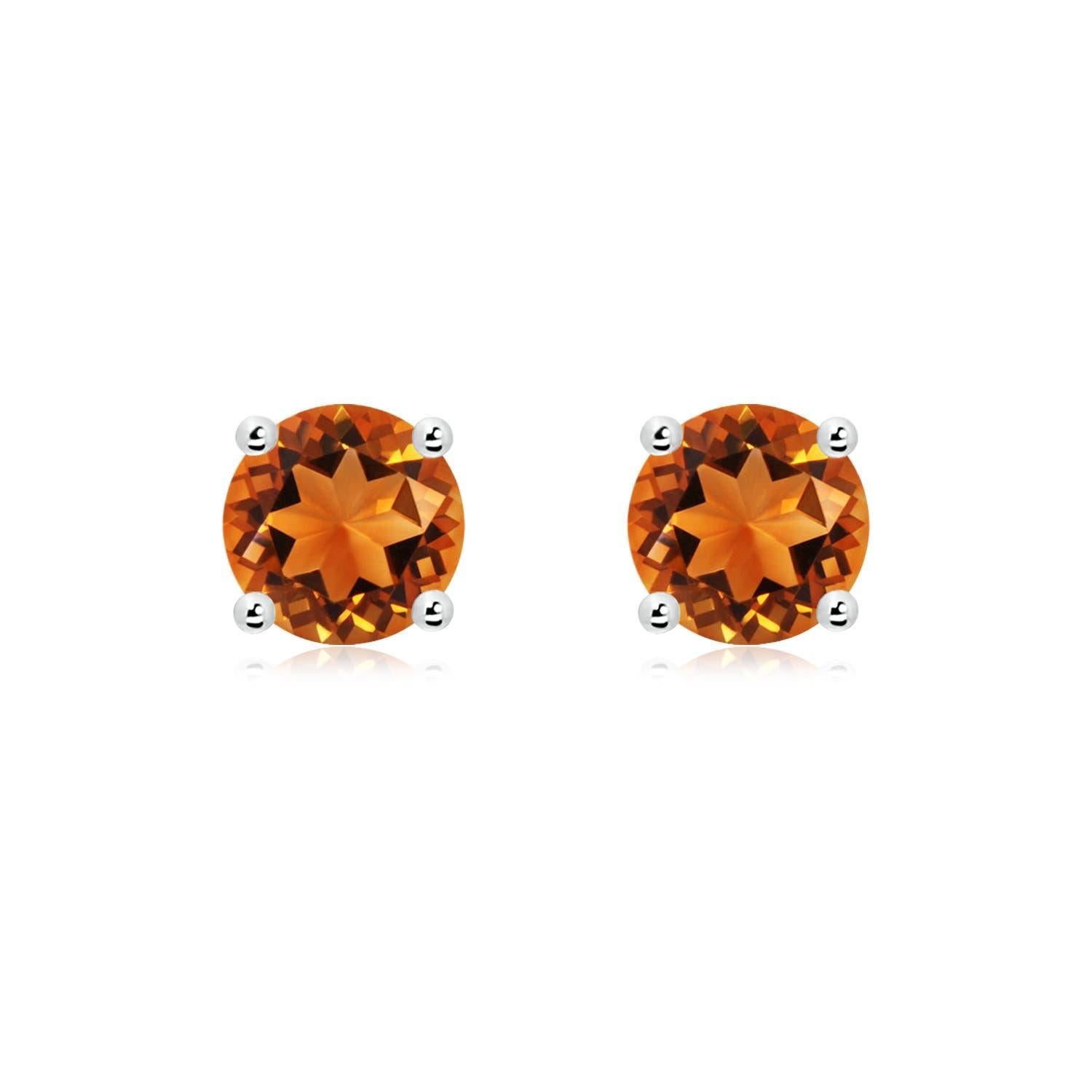 Angara - Borchie di Citrino rotonde da 2,5 ct in oro massiccio 14K per donna in vendita 1
