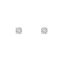 Angara - Boucles d'oreilles en or massif 14 carats avec solitaire en diamant serti en corbeille