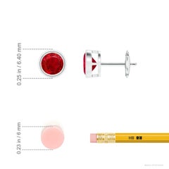Angara 14K Solid Gold 1.2ct Natural Ruby Bezel-Set Stud Earrings