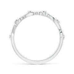 Angara Art Deco Natural Diamond Ivy Scroll Half Eternity Ring in 14K Solid Gold