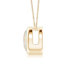 Angara Natural Bezel-Set Round 1.15 ct Opal Solitaire Pendant in 14K Solid Gold