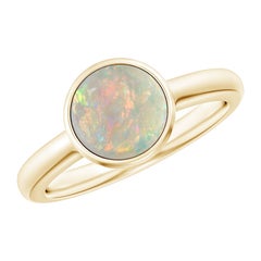 Anello di fidanzamento solitario con castone naturale Angara con Opale rotonda da 1,15 carati in oro 14K