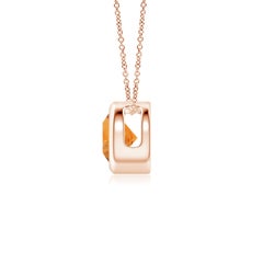 Angara Natural Bezel-Set Round Citrine Solitaire Pendant in 14K Solid Gold