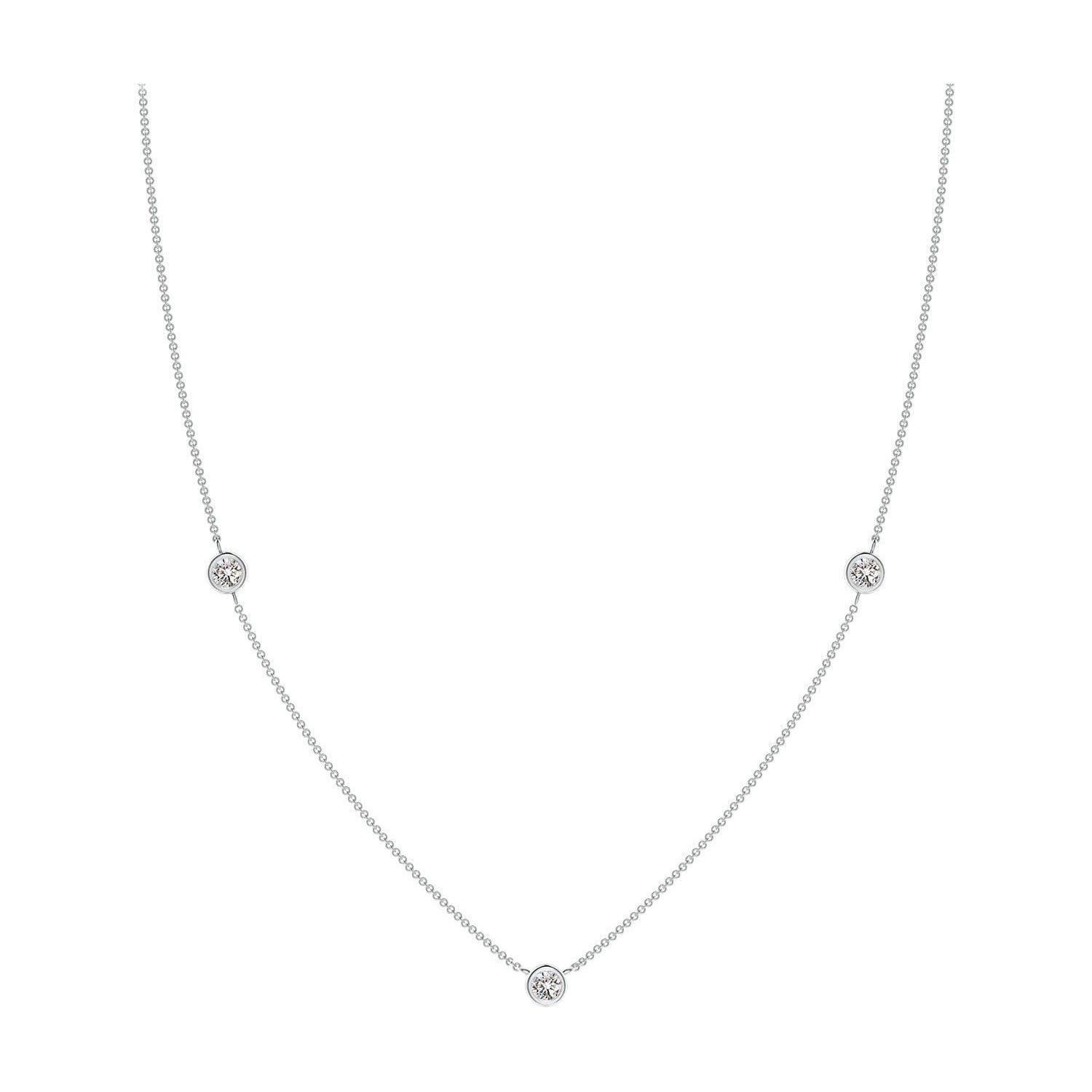 Angara Natürliche, lünettenbesetzte runde Diamantkette aus 14K Weißgold