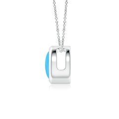 Angara Natural Bezel-Set Round Turquoise Solitaire Pendant in 14K Solid Gold