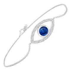 Bracelet œil du mal Angara en or massif 14K avec saphirs et diamants sertis sur lunette