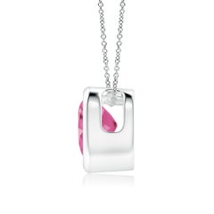 Angara Natural Bezel-Set Solitaire Heart Pink Sapphire Pendant in 14K Solid Gold