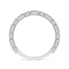 Angara Natural Bezel-Set Square Sapphire and Round Diamond Ring in 14K Gold