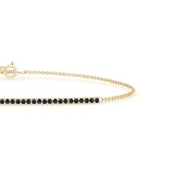 Bracciale Angara con zaffiro blu naturale in oro massiccio 14 carati per donna