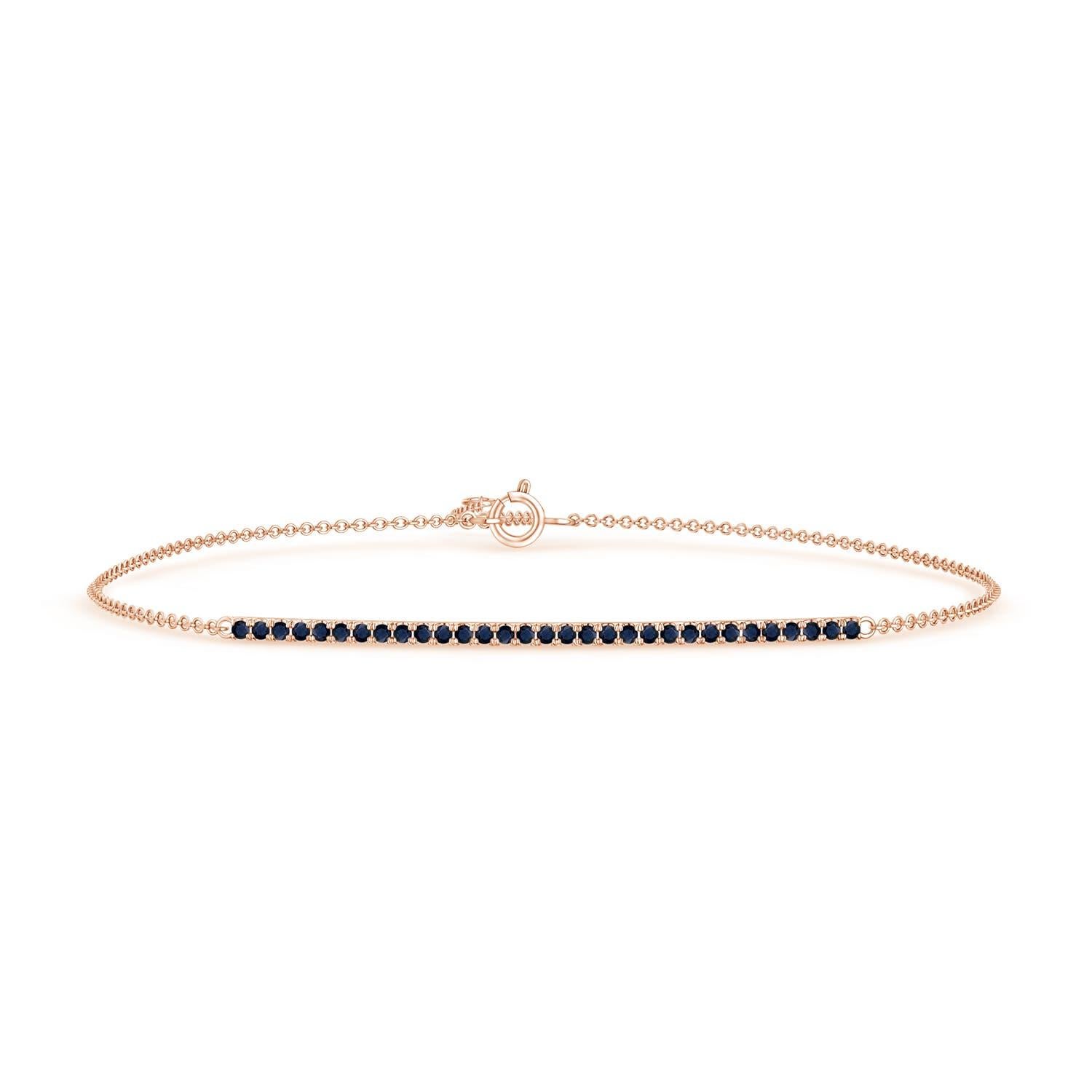 Women's Angara Natural Blue Sapphire Bar Bracelet in 14K Solid Gold for Women For Sale