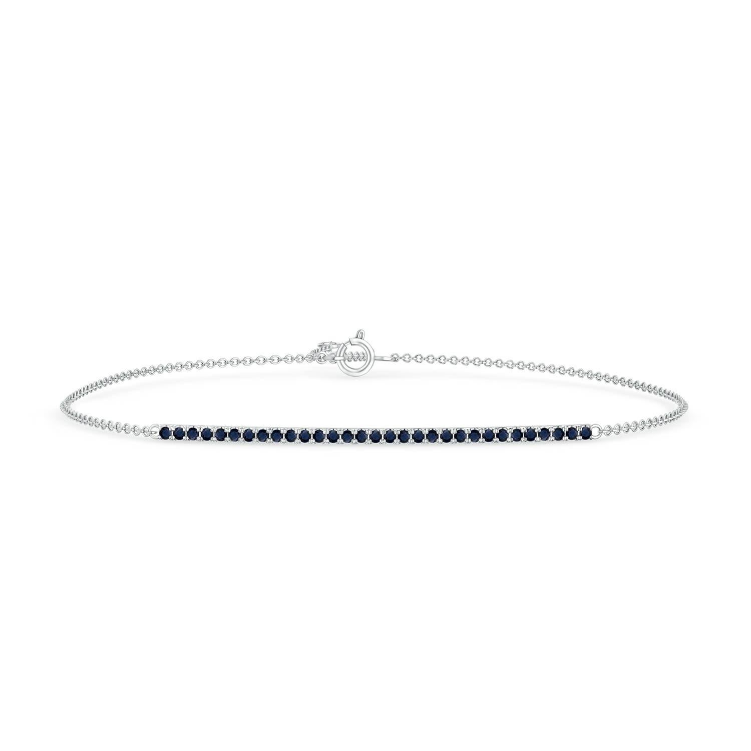 Angara Natural Blue Sapphire Bar Bracelet in 14K Solid Gold for Women For Sale 1