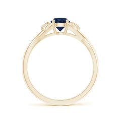Angara Natural Blue Sapphire Crossover Engagement Ring 14K Solid Gold for Women