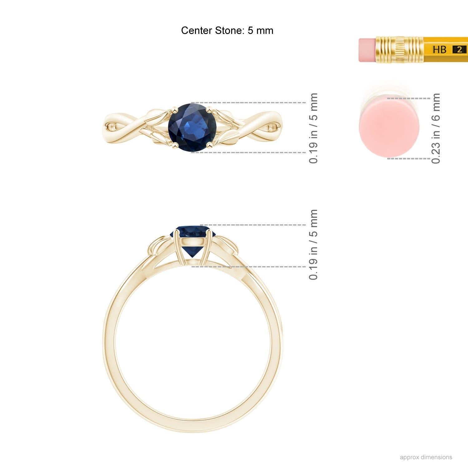 De las mujeres Anillo de compromiso cruzado de zafiro azul natural Angara en oro macizo de 14 quilates en venta