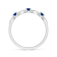 Angara Natural Blue Sapphire & Diamond Marquise and Dot Ring in 14K Solid Gold