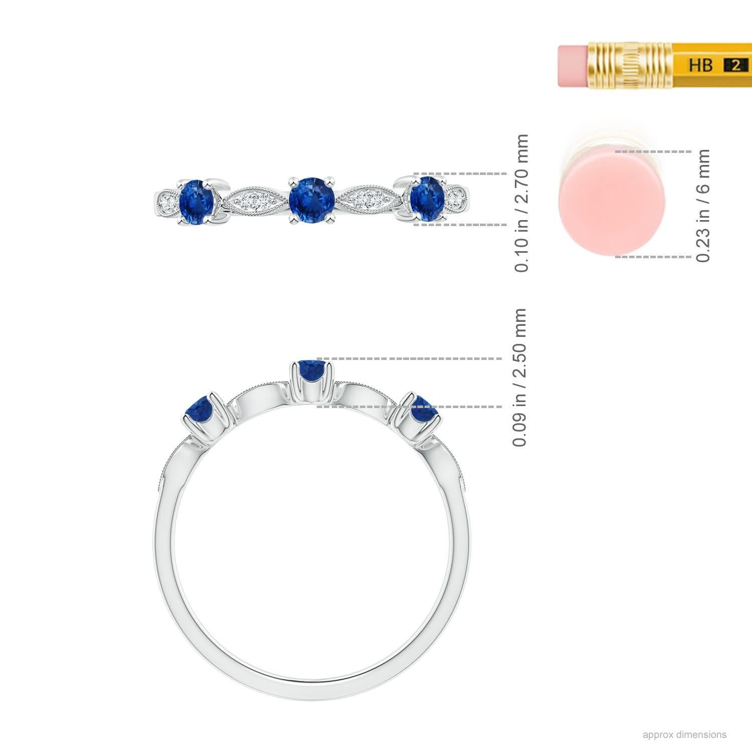 Angara natürlichen blauen Saphir & Diamant Marquise und Dot Ring in 14K massivem Gold Damen im Angebot