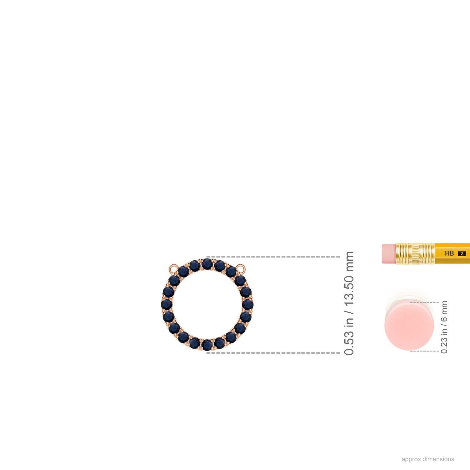 Moderno Ciondolo a forma di cerchio aperto con zaffiro blu naturale di Angara in oro rosa 14 carati in vendita