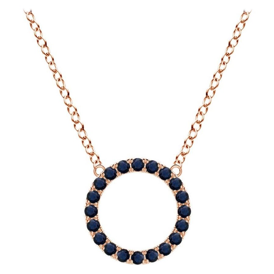 Pendentif d'éternité en or rose 14 carats avec saphir bleu naturel Angara en vente