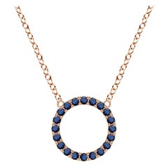 Angara Natural Blue Sapphire Open Circle Eternity Pendant in 14K Rose Gold