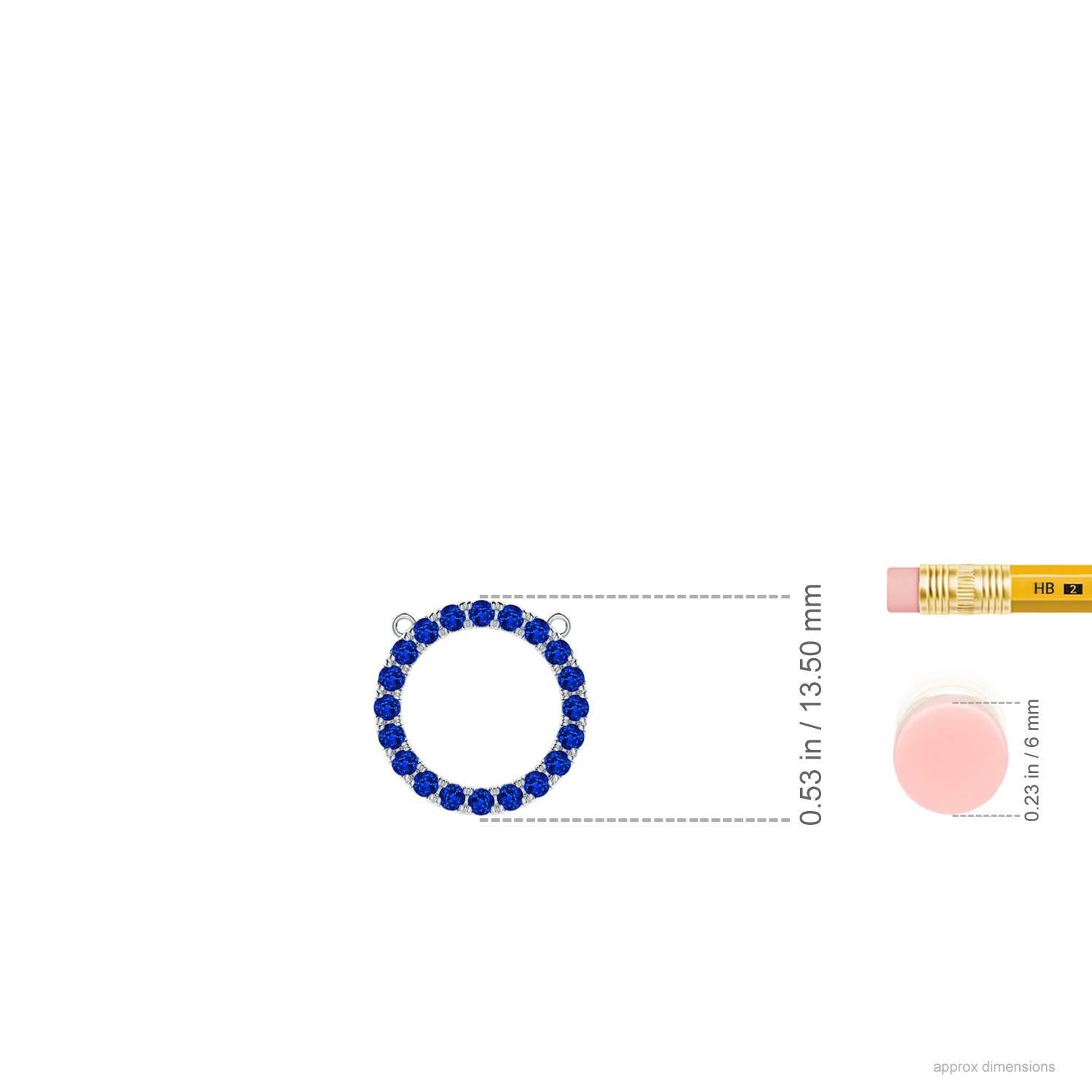 Angara natürlichen blauen Saphir offenen Kreis Ewigkeit Anhänger in 14K Weißgold (Moderne) im Angebot