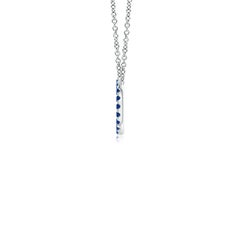 Angara 0.4ct Blue Sapphire Open Circle Pendant Necklace in Platinum