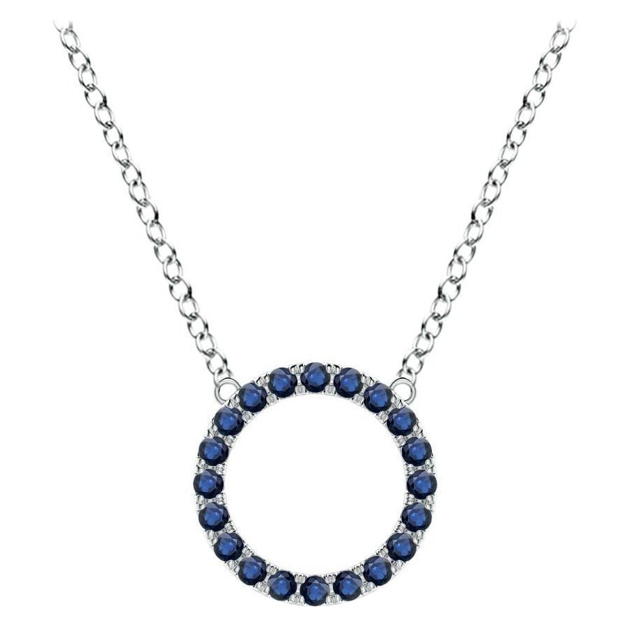Pendentif d'éternité en saphir bleu naturel Angara en platine pour femmes