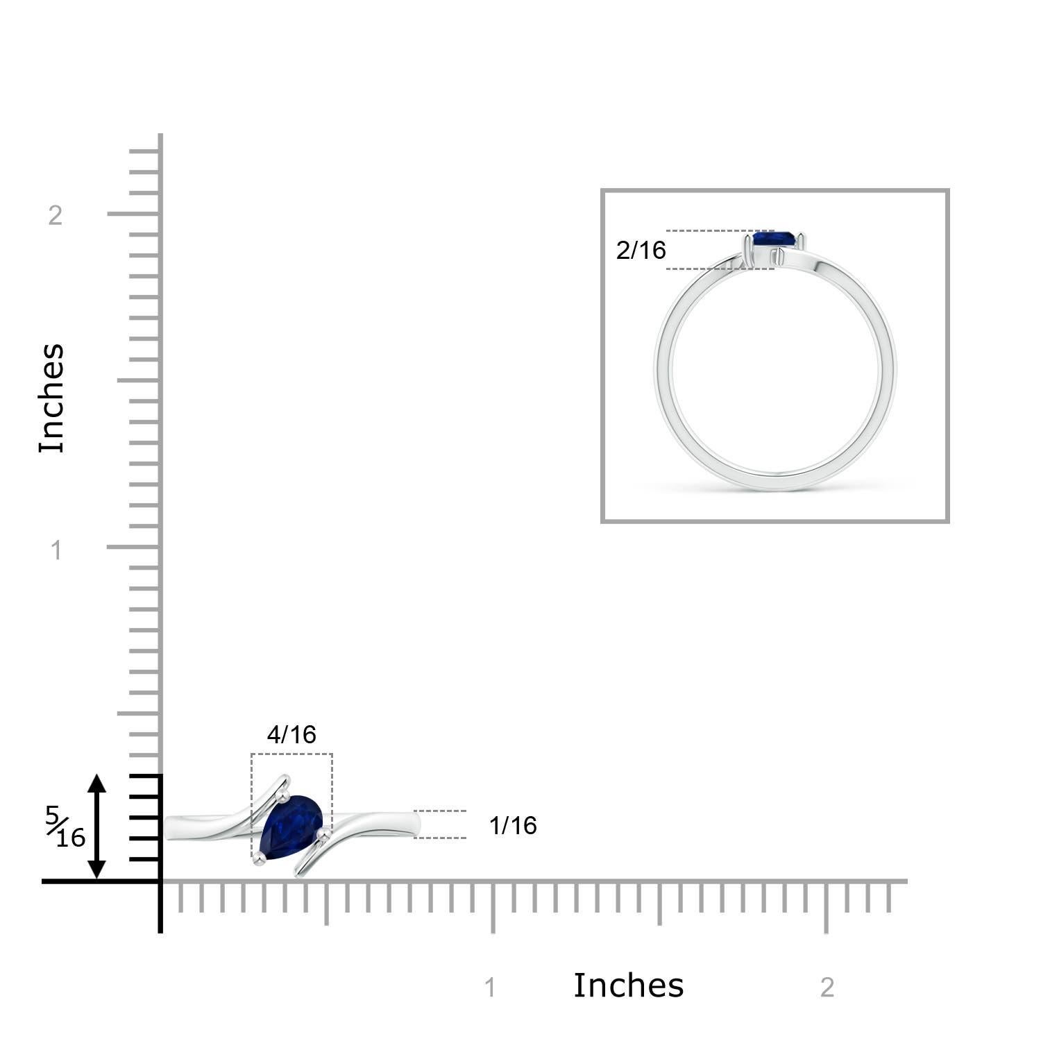 Angara natürlichen Bypass birnenförmigen blauen Saphir Ring in 14K massivem Gold für Frauen im Zustand „Neu“ im Angebot in Los Angeles, CA