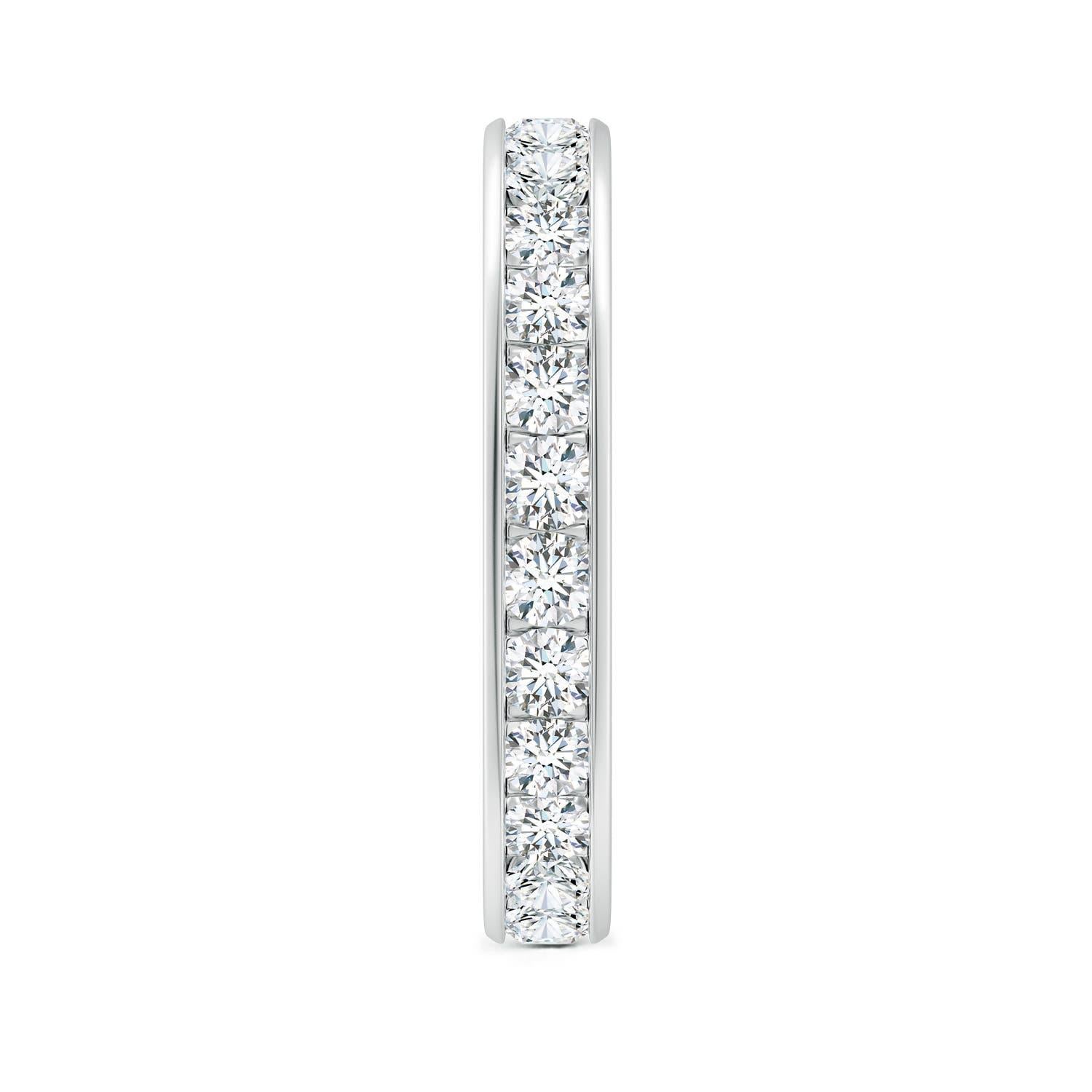 Angara Natural Channel-Set 1,57ct Diamant Ewigkeit Ehering 14K Solid Gold (Rundschliff) im Angebot