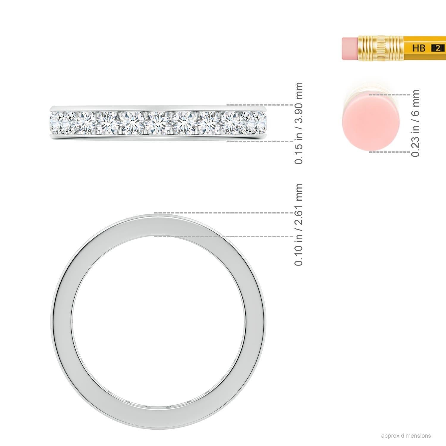 Angara Natural Channel-Set 1,57ct Diamant Ewigkeit Ehering 14K Solid Gold Damen im Angebot