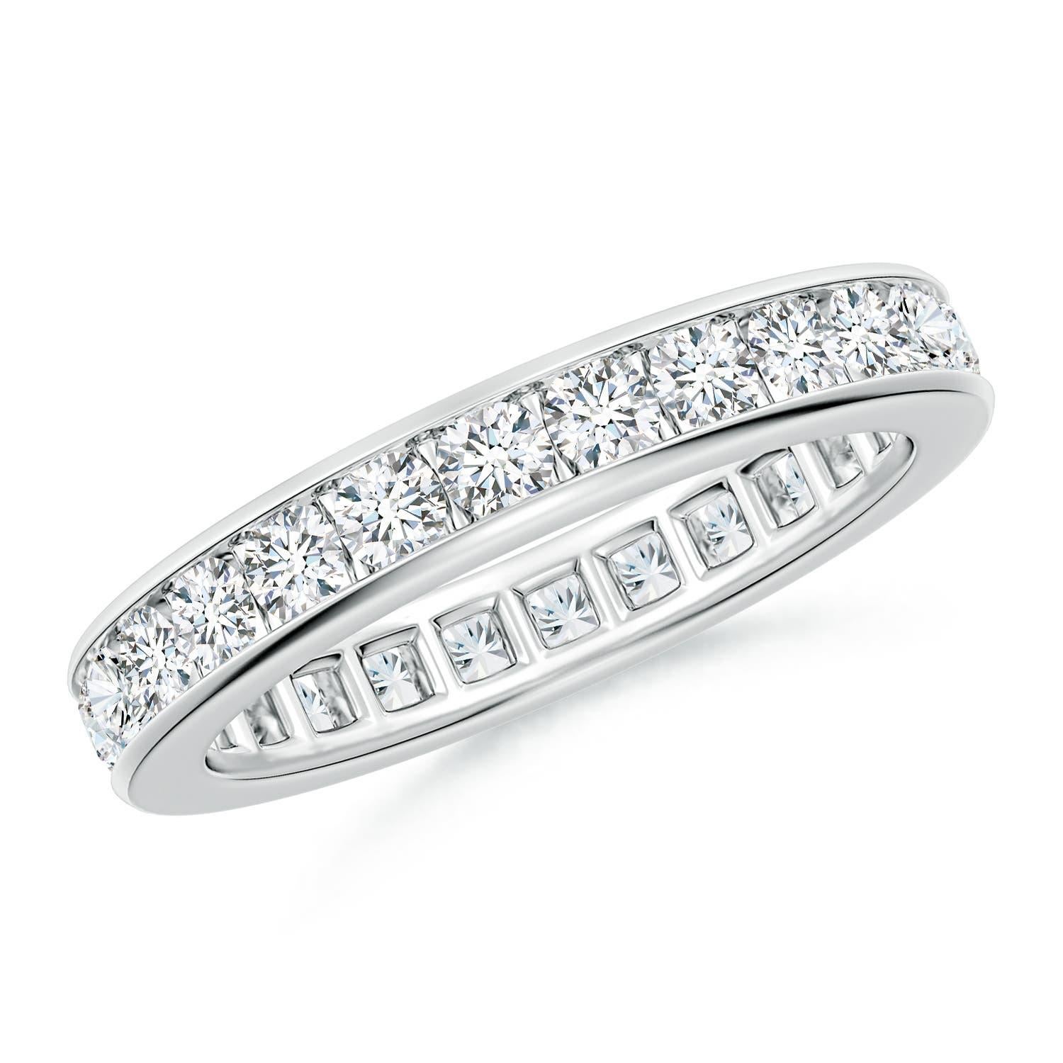 Angara Natural Channel-Set 1.57ct Diamond Eternity Wedding Ring 14K Solid Gold