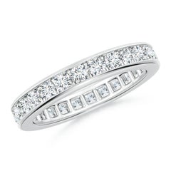 Angara Natural Channel-Set 1.57ct Diamond Eternity Wedding Ring 14K Solid Gold