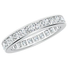 Angara Natural Channel-Set 1,57ct Diamant Ewigkeit Ehering 14K Solid Gold