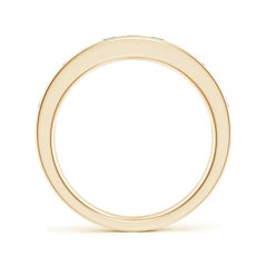 Angara Natural Channel Set Emerald and Diamond Eternity Ring in 14K Solid Gold