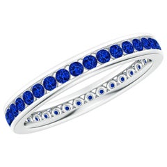 Angara Natural Channel Set Eternity Sapphire Ehering in 14K massivem Gold
