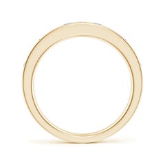 Angara Natural Channel Set Sapphire and Diamond Semi Eternity Ring in 14K Gold
