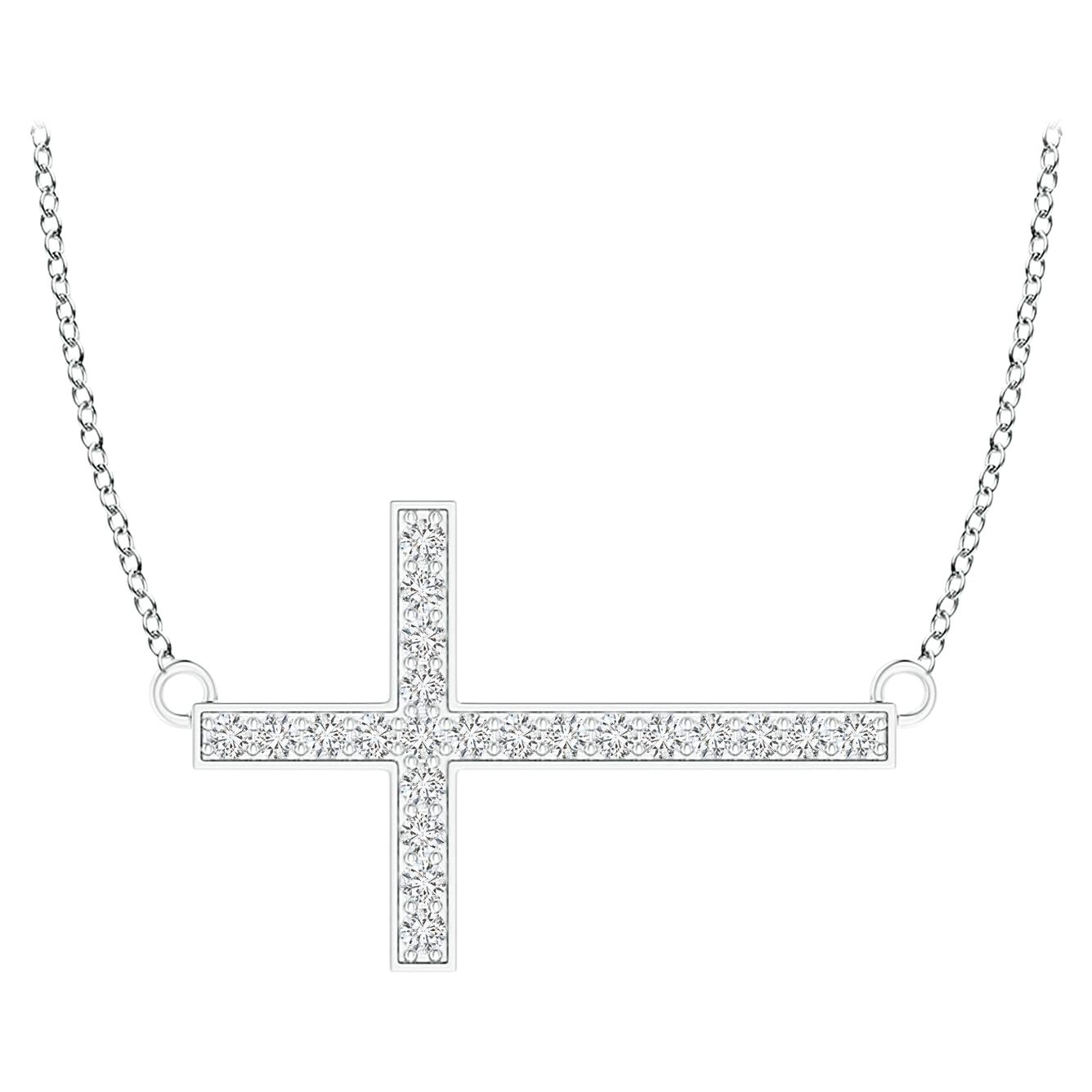 ANGARA Collana classica naturale con diamanti da 0,1 carati in platino (H. H., SI2)