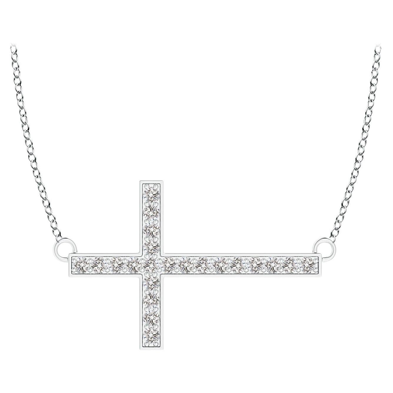 ANGARA Collana classica naturale con diamanti da 0,1 carati in platino (I-J, I1-I2)
