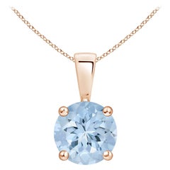 Angara Natural Classic 1.12 ct Aquamarine Solitaire Pendant in 14K Solid Gold