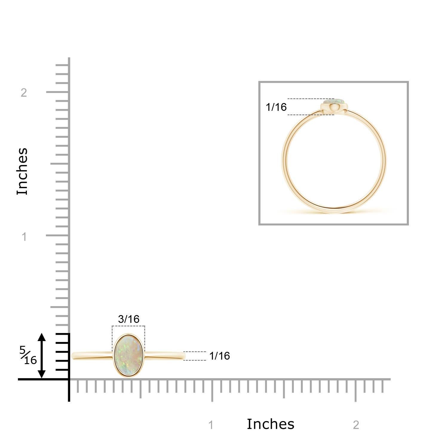 Angara Natural Classic Bezel-Set Oval Opal Ring in 14K Solid Gold for Women In New Condition For Sale In Los Angeles, CA