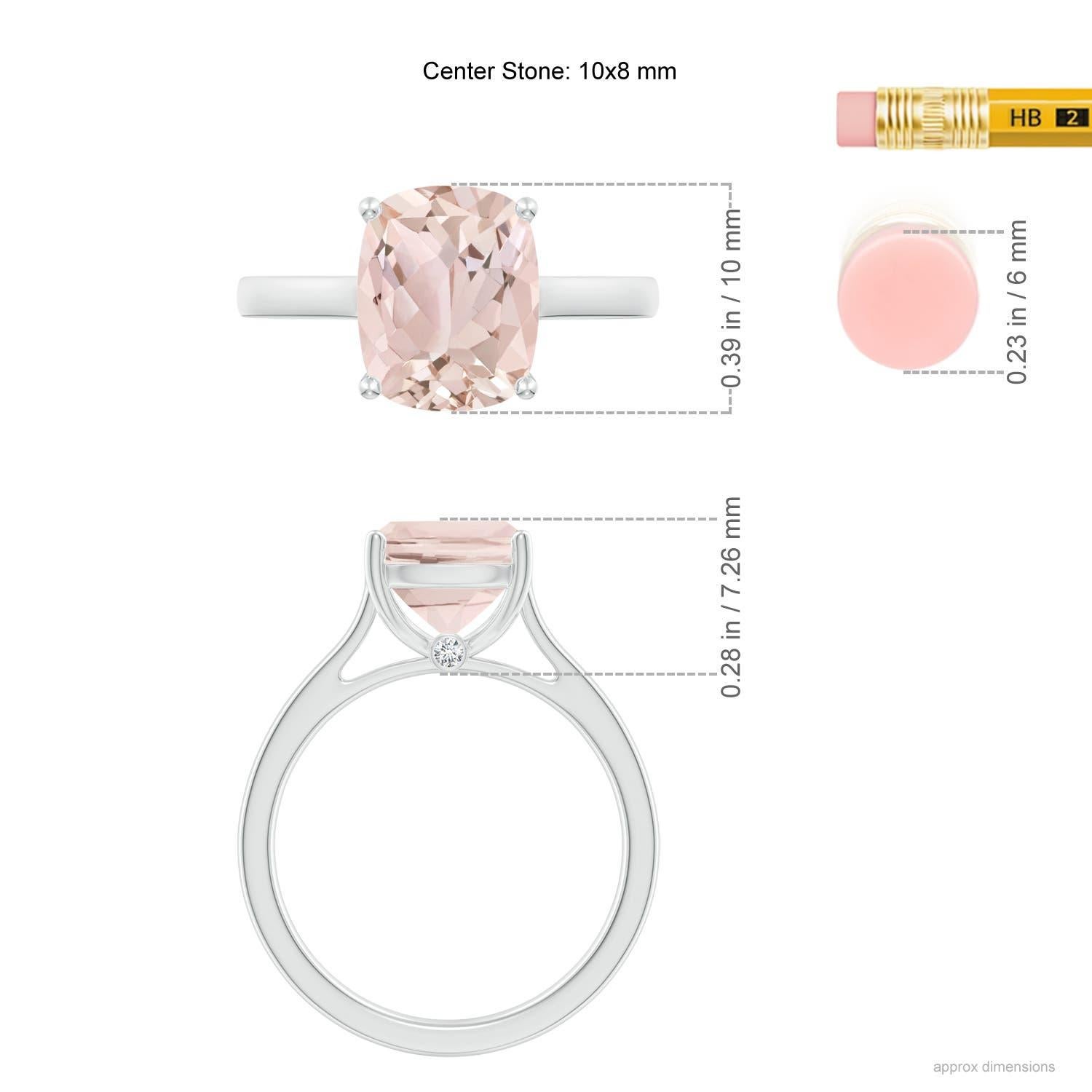Angara natürlichen klassischen Kissen 2,7 kt Morganit Solitär-Ring in 14K massivem Gold im Zustand „Neu“ im Angebot in Los Angeles, CA