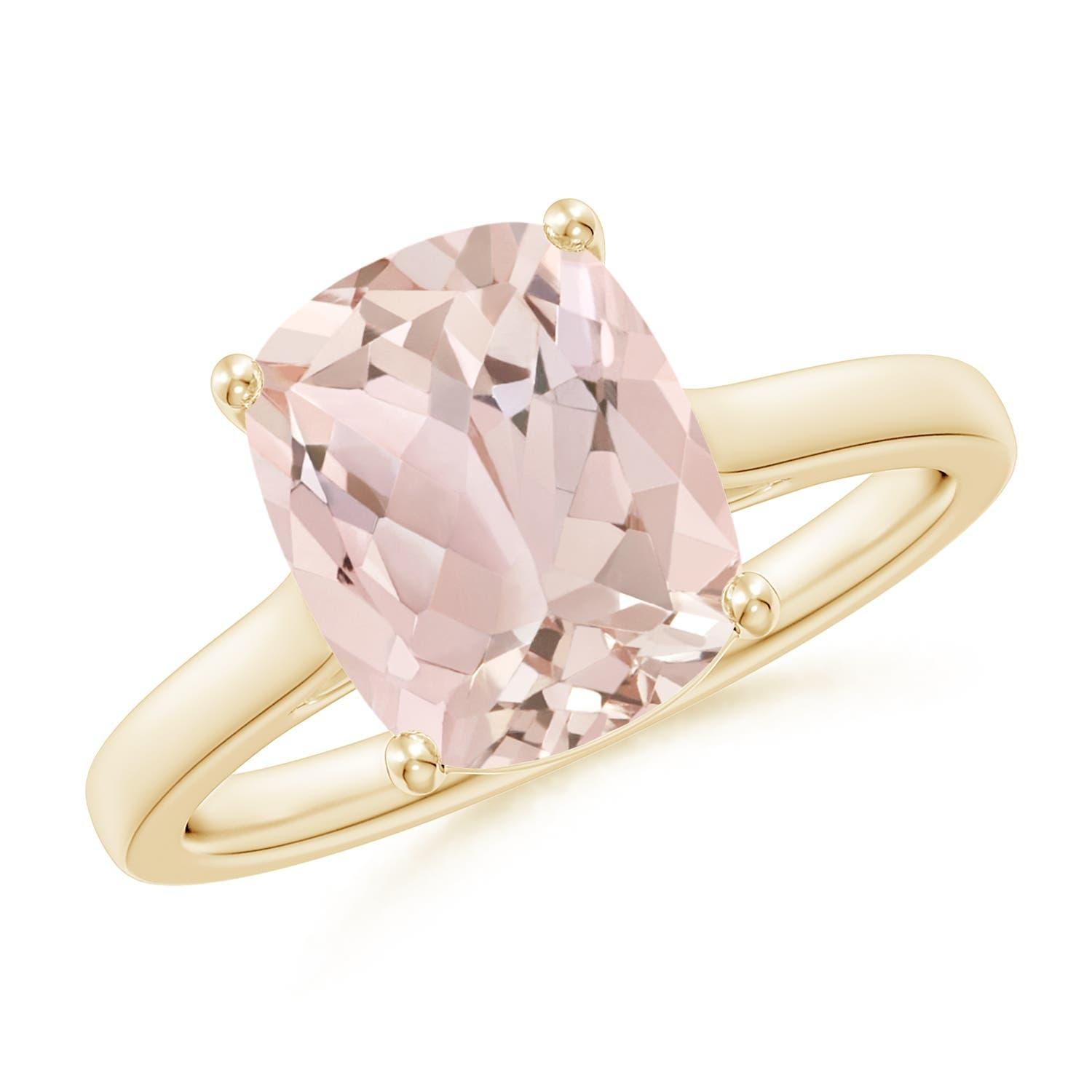 Angara natürlichen klassischen Kissen 2,7 kt Morganit Solitär-Ring in 14K massivem Gold Damen im Angebot