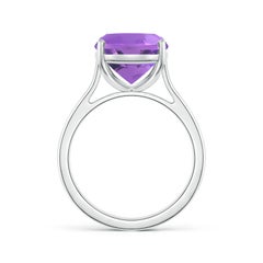 Angara natürlichen klassischen Kissen 4,6 ct Amethyst Solitär-Ring in 14K massivem Gold