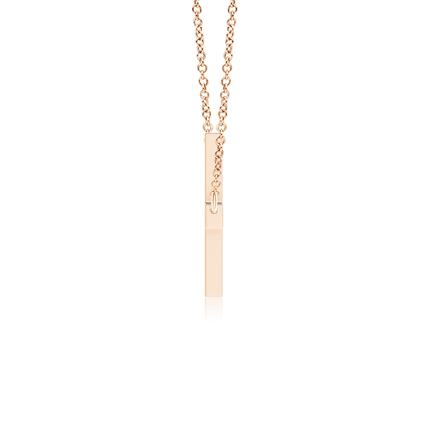 Round Cut ANGARA Natural Classic 0.1cttw Diamond Cross Necklace in 14K Rose Gold (G, VS2) For Sale