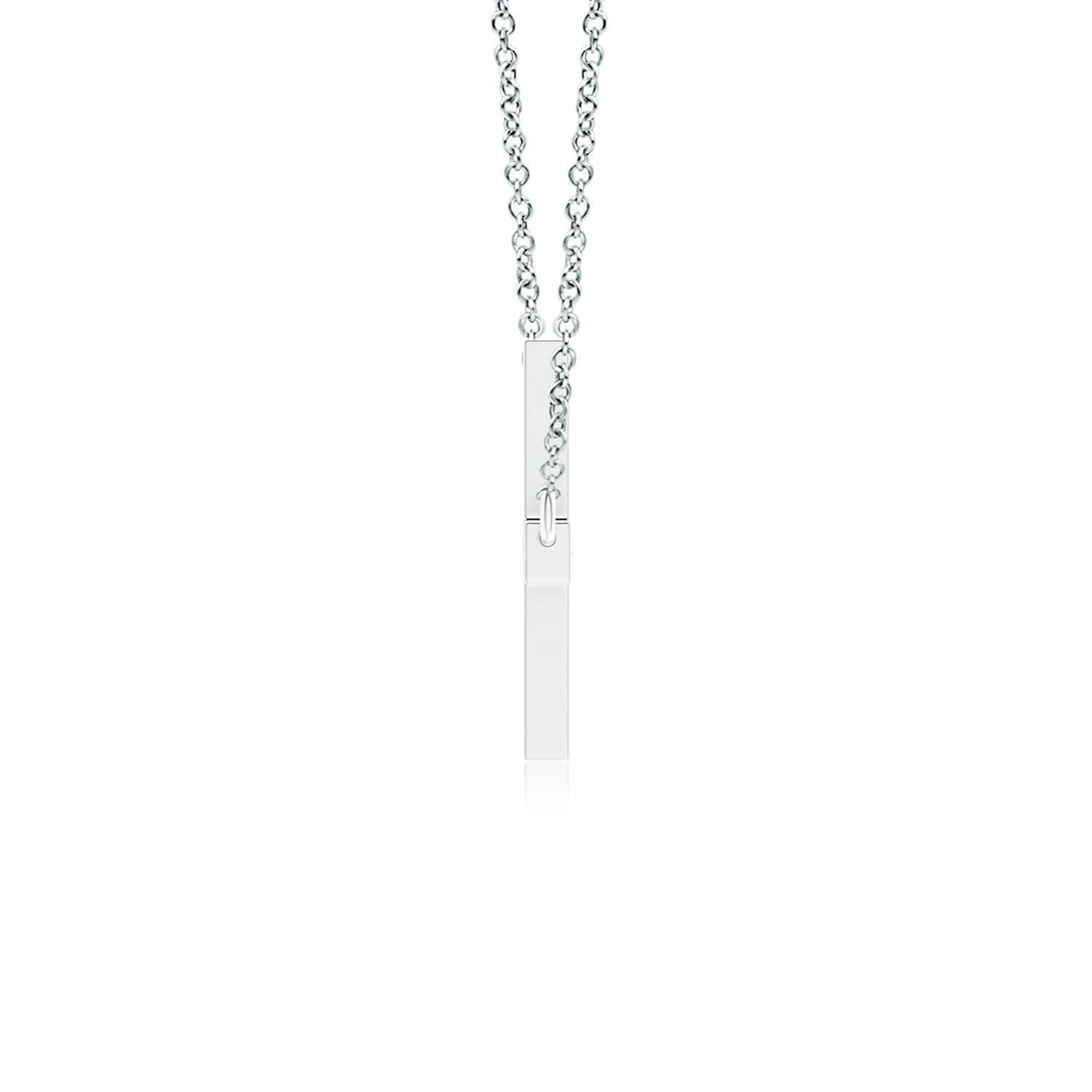 Round Cut ANGARA Natural Classic 0.1cttw Diamond Cross Necklace in 14K White Gold (H, SI2)