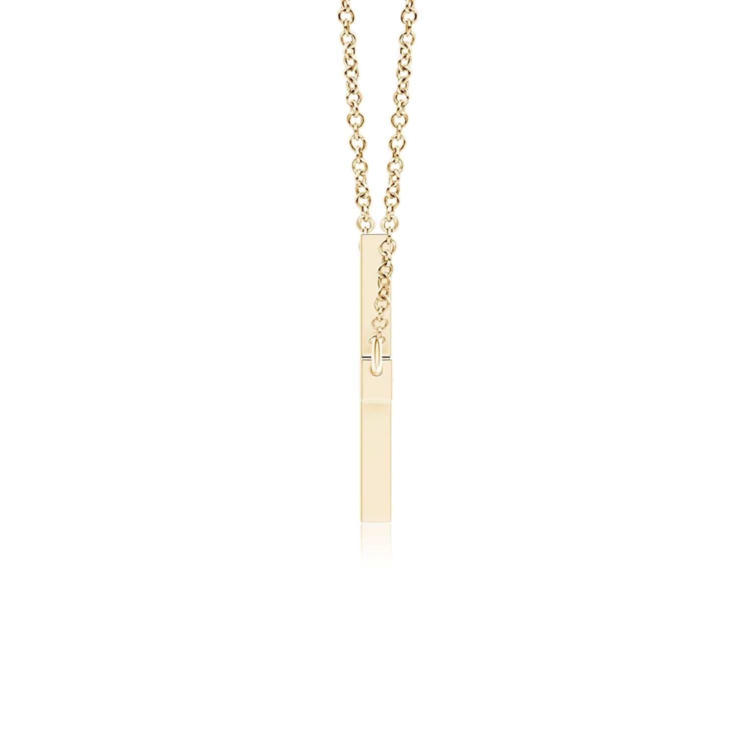 Taglio rotondo ANGARA Collana classica naturale con diamanti da 0,1 carati in oro giallo 14K (G, VS2) in vendita