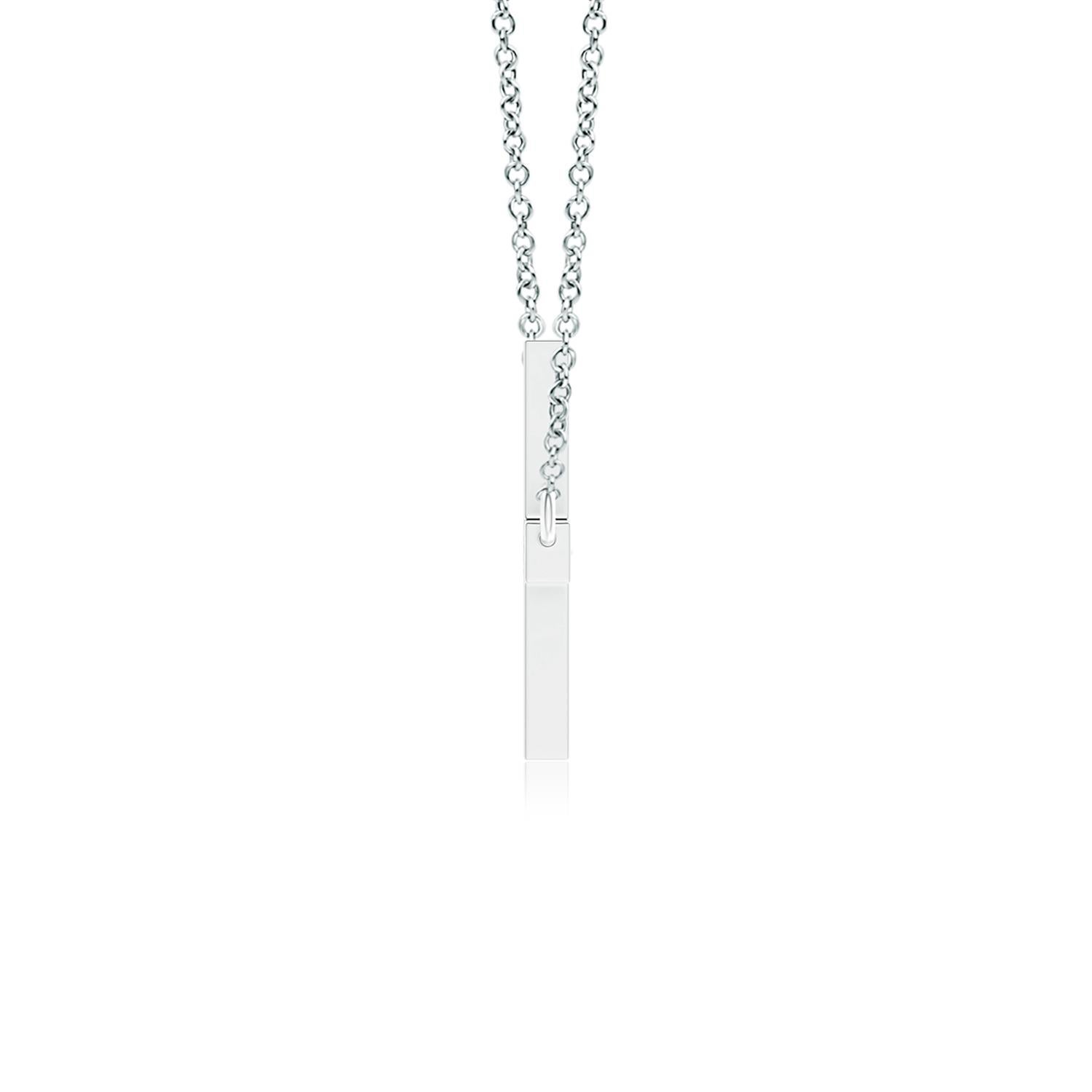 Round Cut ANGARA Natural Classic 0.1cttw Diamond Cross Necklace in Platinum (I-J, I1-I2) For Sale