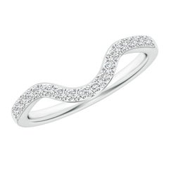 Anillo para mujer Angara de oro macizo de 14 quilates con diamante natural clásico curvado de ajuste cómodo