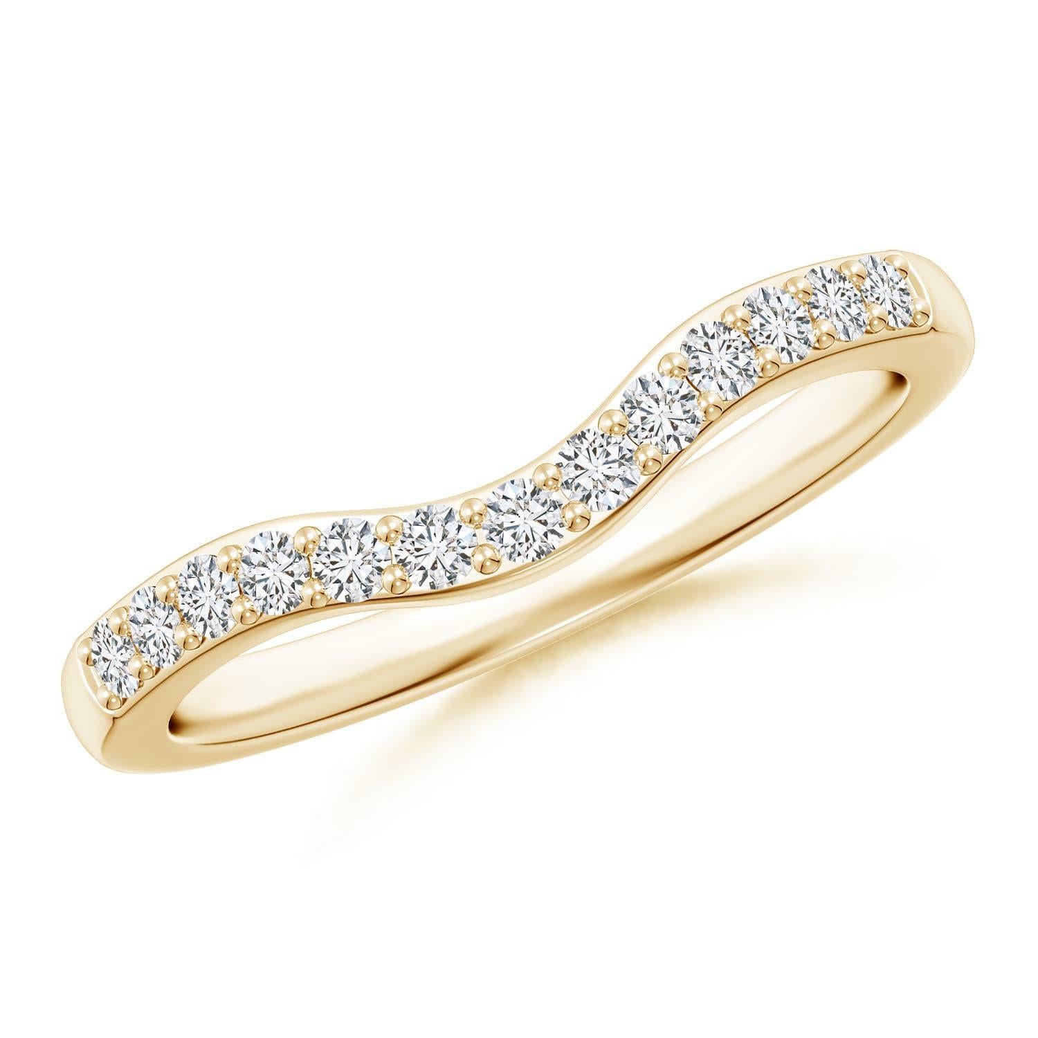 Anillo de boda de media eternidad con diamante clásico natural Angara en oro macizo de 14 quilates en venta 1