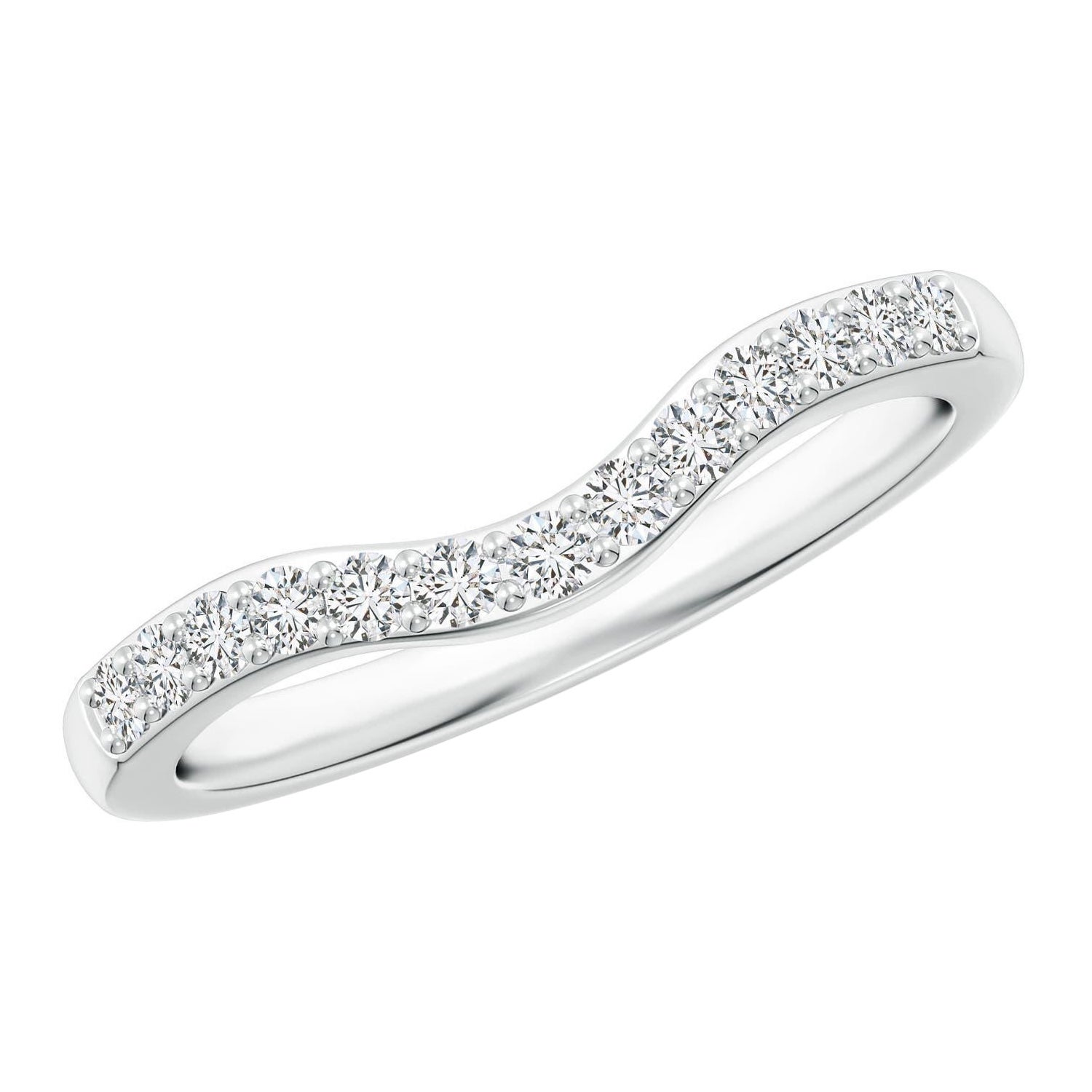Angara Natural Classic Diamond Half Eternity Wedding Ring in 14K Solid Gold